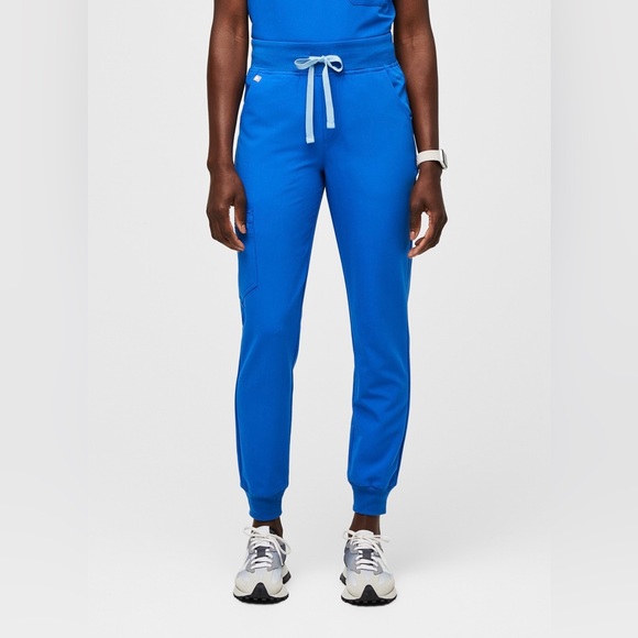 FIGS High Waisted Zamora Jogger Scrub Pants Size M Royal Blue PO 1808 - Picture 1 of 11